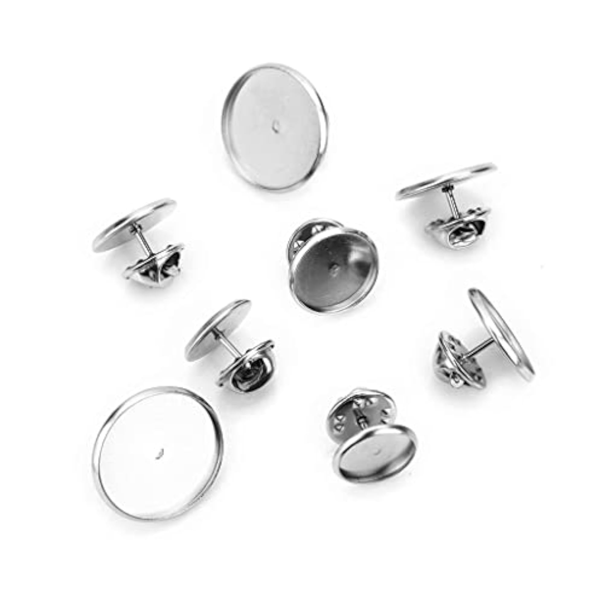 2x20 Set Metal Brooch Making Blank Cabochon Bezel